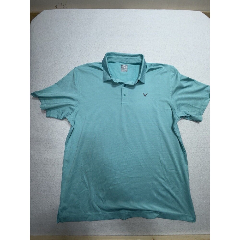 Callaway Opti-Dri Men’s Golf Polo Shirt Teal Stripe XXL